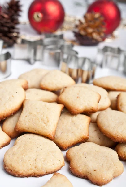 Homemade cookies with cookie forms — Stock Photo, Image