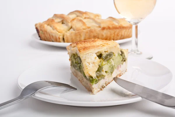 Spinach and green beans pie — Stock Photo, Image