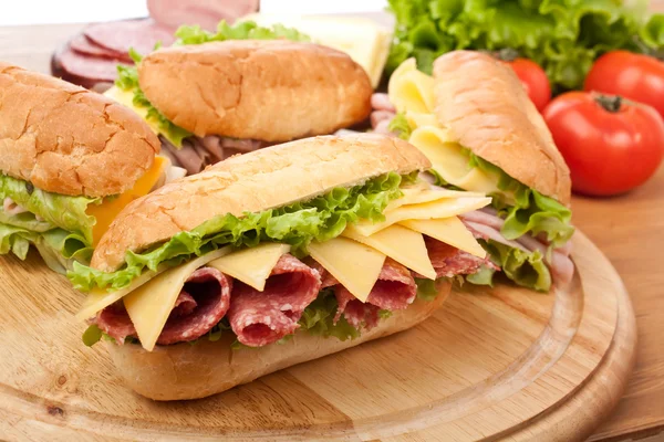 Сэндвичи с ветчиной — стоковое фото