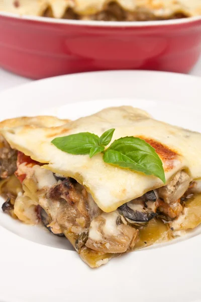 Pezzo di lasagna classica — Foto Stock