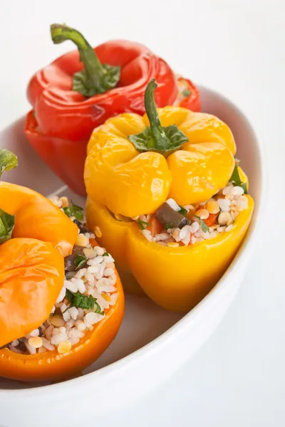 Stuffed peppers in a dish — Stock Photo, Image