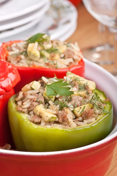 Stuffed peppers in a dish — Stock Photo, Image