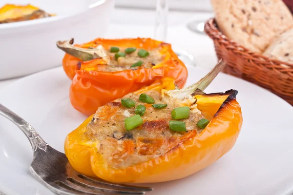 Peppers stuffed with cheese — Stock Photo, Image