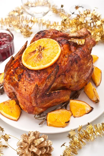 Poulet rôti de Noël — Photo