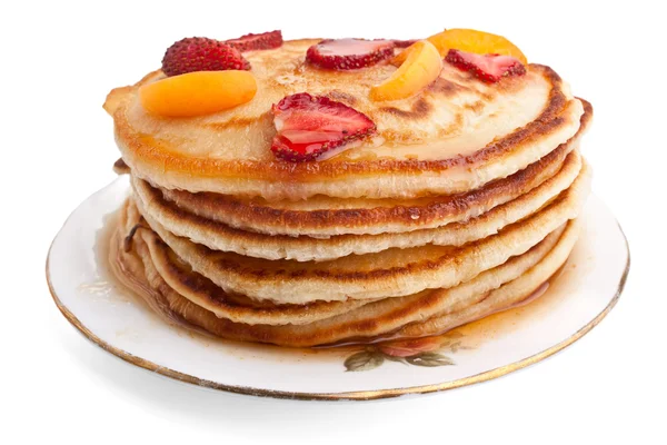 Stapel Pfannkuchen mit Sirup — Stockfoto