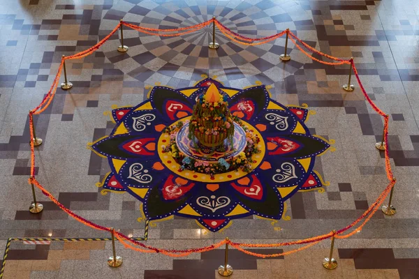 Vacker Färgglad Indisk Traditionell Rangoli Dekoration För Diwali Eller Deepavali — Stockfoto