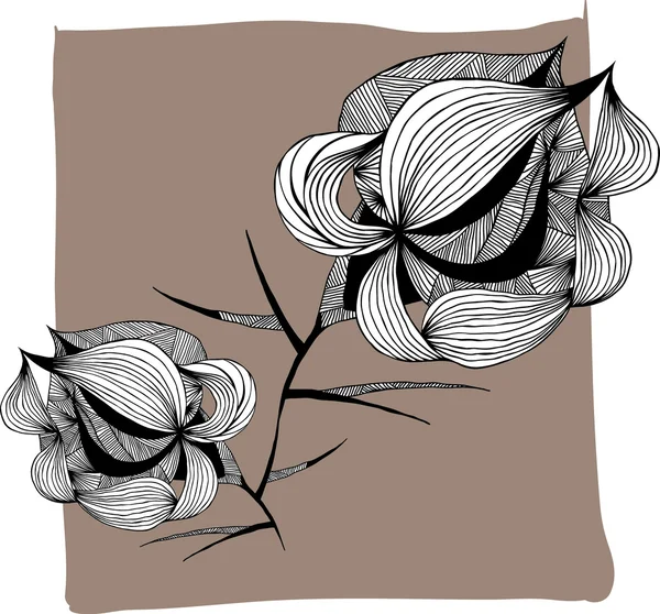 Lines flower — Stock Vector
