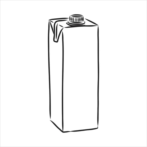 Контейнер для молока або упаковка коробки. векторна ілюстрація намальована рука — стоковий вектор