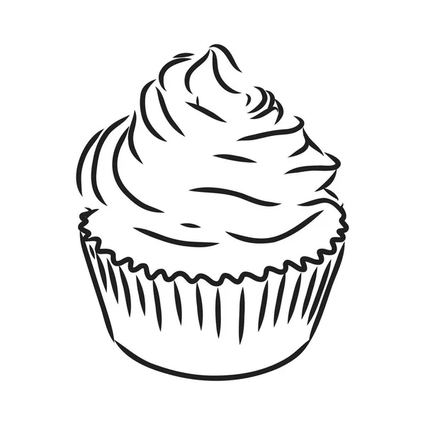 Σχέδιο ενός cupcake cupcake διάνυσμα σκίτσο — Διανυσματικό Αρχείο