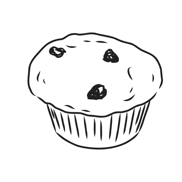 Zeichnung eines Cup Cake Cupcake Vektor Skizze — Stockvektor
