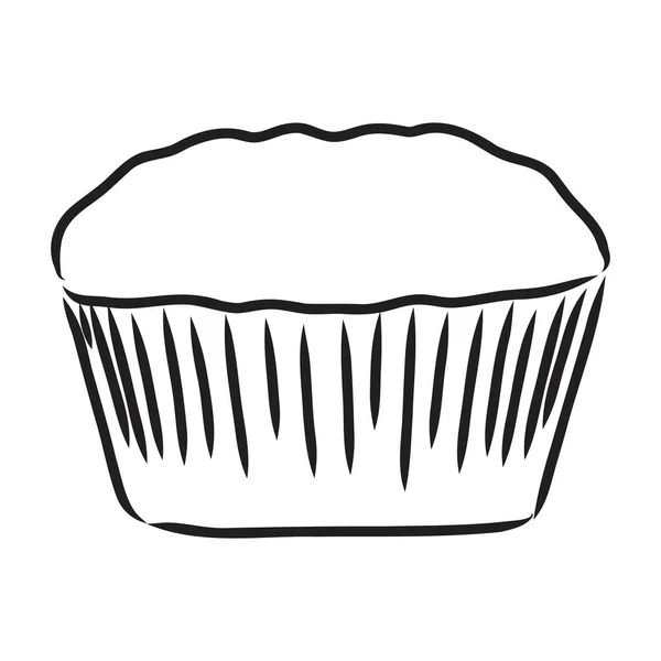 Dessin d'une tasse gâteau cupcake vecteur croquis — Image vectorielle