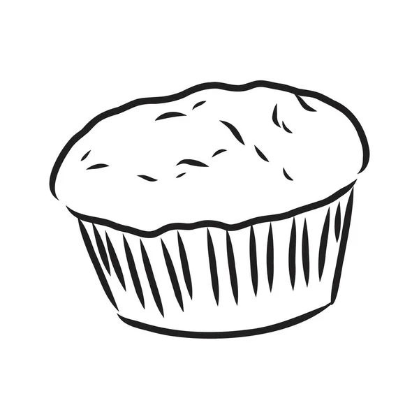 Малюнок чашки торта кекс Векторний ескіз — стоковий вектор