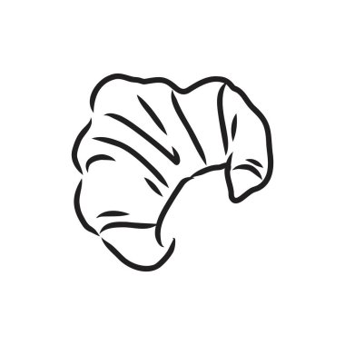 Kruvasan Doodle, bir elle çizilmiş vektör doodle çizim bir kruvasan.