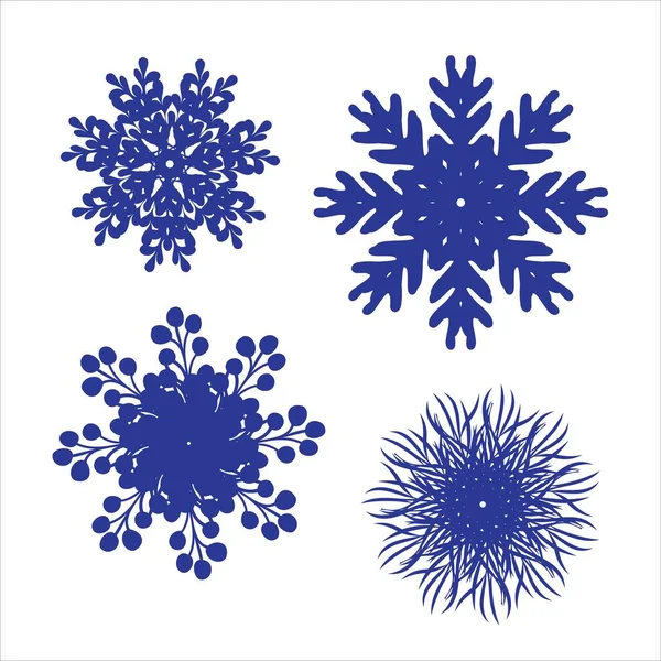 Sneeuwvlokken. Lasergesneden patroon voor kerst papieren kaarten, design elementen, scrapbooking. Vectorillustratie. — Stockvector