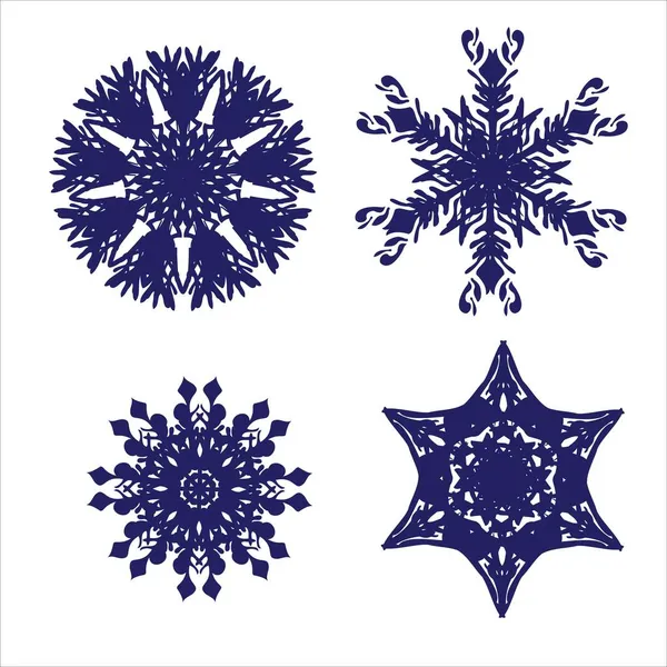 Handgezeichnete Jahreszeiten Grüße Winter Schneeflocken Skizzenhafte Notizbuch Doodles- Vector Illustration Design Elemente auf Skizzenbuch Papier Hintergrund — Stockvektor