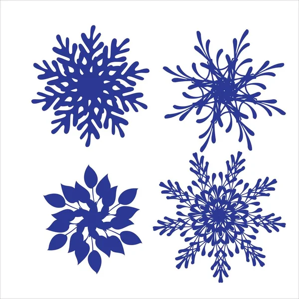 Sneeuwvlokken. Lasergesneden patroon voor kerst papieren kaarten, design elementen, scrapbooking. Vectorillustratie. — Stockvector