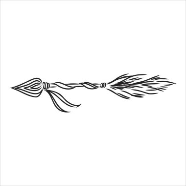 Etnik oklar, tüyler. Boho tarzı. boho ok vektörü