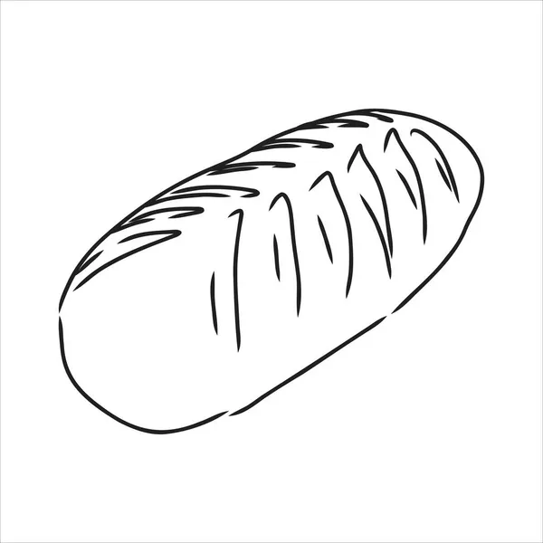 Loaf of bread. Vector black hand drawn vintage engraving illustration for poster, label and menu bakery shop. Isolated on the white background. — Stock Vector