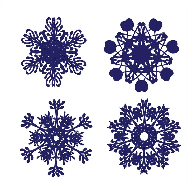 Hand-Drawn Seasons Greetings Winter Snowflakes Sketchy Notebook Doodles- Vector Illustration Design Elements on Lined Sketchbook Paper Background — 스톡 벡터