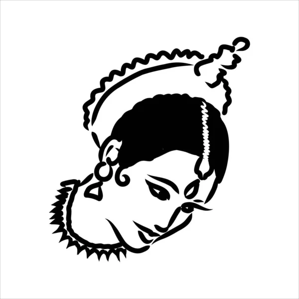 Συνοπτικό σκίτσο Ινδής χορεύτριας — Διανυσματικό Αρχείο