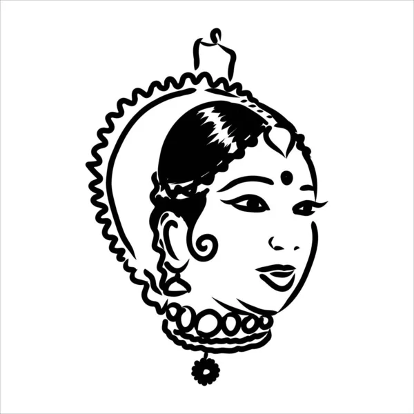 Начерк ескізу індійської жінки танцівниці — стоковий вектор