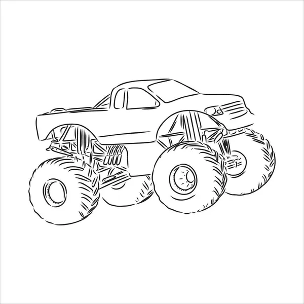 Schets van Monster Truck Vector Illustratie monster truck vector — Stockvector