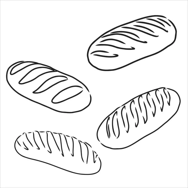 Bakery products. set of vector sketches bakery products vector — Stock Vector