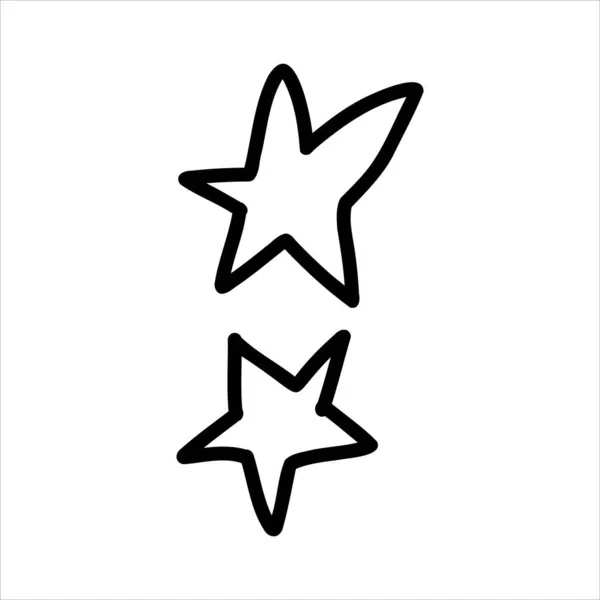 Star Doodle Stars Vektor Doodle Kawaii Illustrationen — Stockvektor