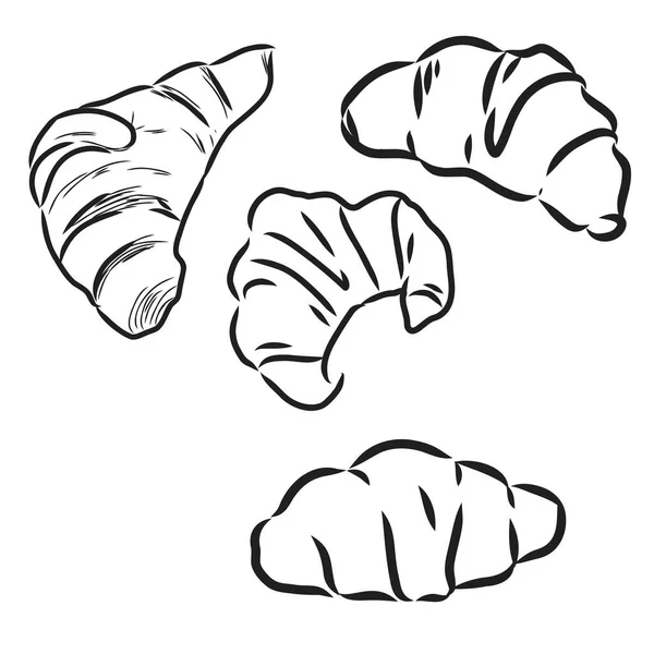 Croissant Doodle, eine handgezeichnete Vektor Doodle Illustration eines Croissants. — Stockvektor