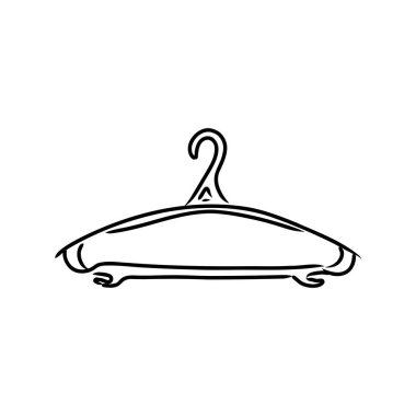 Vektör Siyah Taslak Gardırop Omuz Askısı.