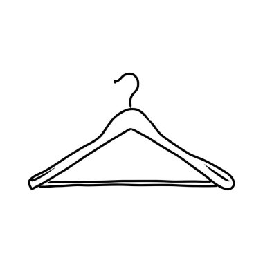 Vektör Siyah Taslak Gardırop Omuz Askısı.