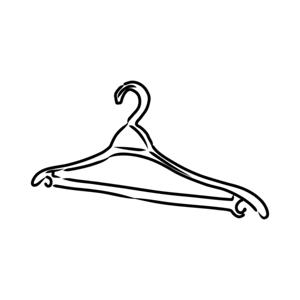 Vector Single Black Sketch Wardrobe Shoulder Hanger. — Stock Vector