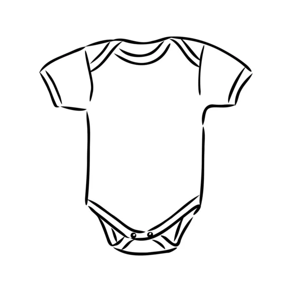 Um fato-macaco. Esboço de fato de bebé. Projeto do bodysuit do bebê. Vetor de fato de treino. Modelo de roupa de bebê. Você pode usá-lo como um mockup em seus projetos. — Vetor de Stock