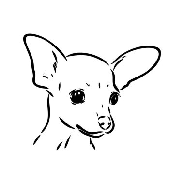 köpek Rus oyuncak korkunç el çizilmiş vektör llustration gerçekçi kroki