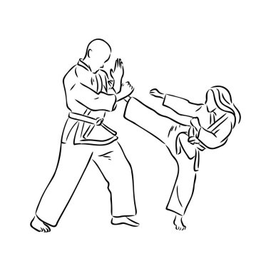 Brazilian Jiu Jitsu Technique in Vector Illustration clipart
