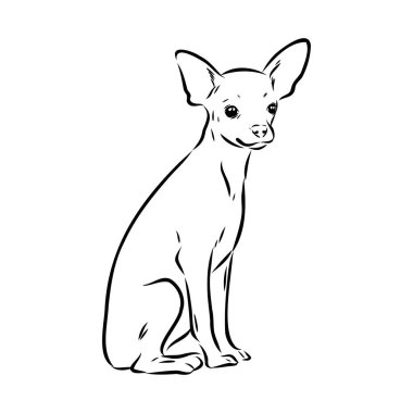 köpek Rus oyuncak korkunç el çizilmiş vektör llustration gerçekçi kroki