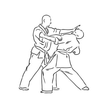 Brezilya Jiu Jitsu Tekniği Vektör Resimlerinde