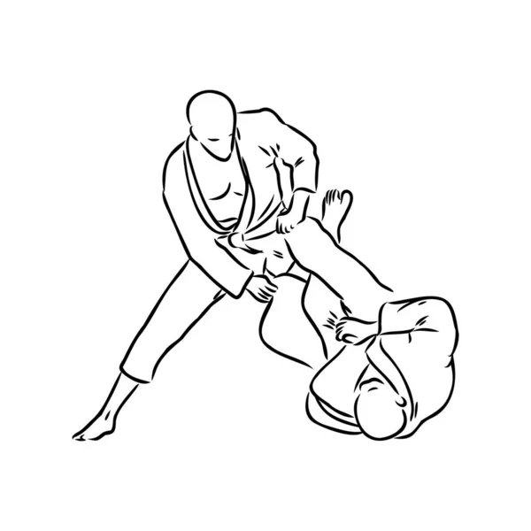 Technique brésilienne Jiu Jitsu dans l'illustration vectorielle — Image vectorielle