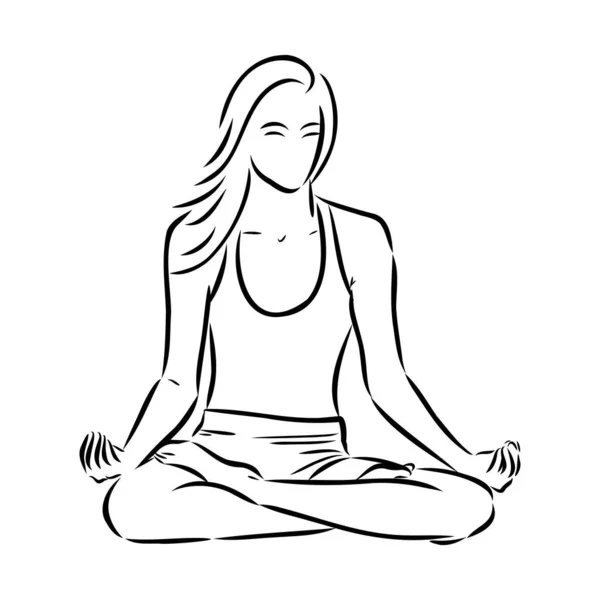 Woman doing exercise yoga pose | Yoga poses, Line drawing, Line art drawings