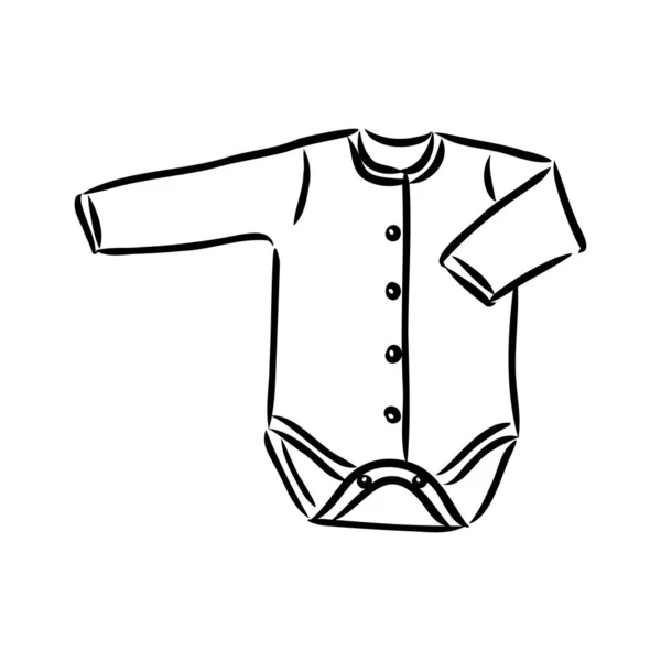 Jumpsuit. Baby bodysuit sketch. Baby bodysuit design. Bodysuit vector. Baby clothing template. You can use it as a mockup in your designs. — 图库矢量图片