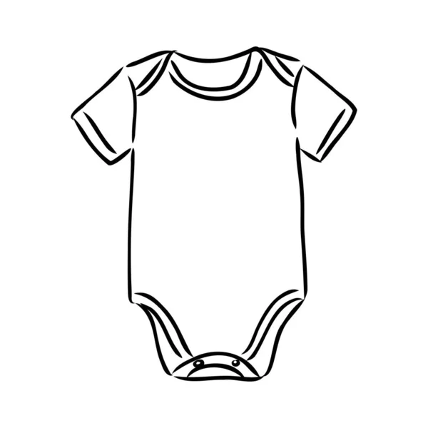Mono de salto. Bosquejo de traje de bebé. Diseño de traje de bebé. Vector de traje de cuerpo. Plantilla de ropa de bebé. Puedes usarlo como una maqueta en tus diseños. — Archivo Imágenes Vectoriales