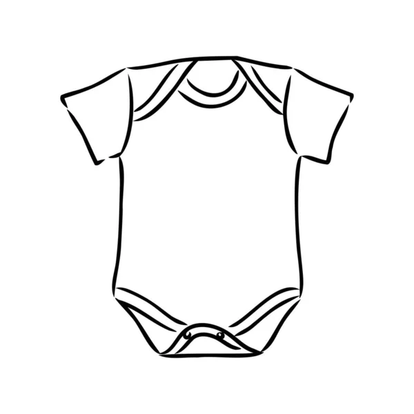 Kombinéza. Kresba dětské kombinézy. Design dětských kombinéz. Bodysuit vektor. Šablona dětského oblečení. Můžete to použít jako maketu ve svých návrzích. — Stockový vektor