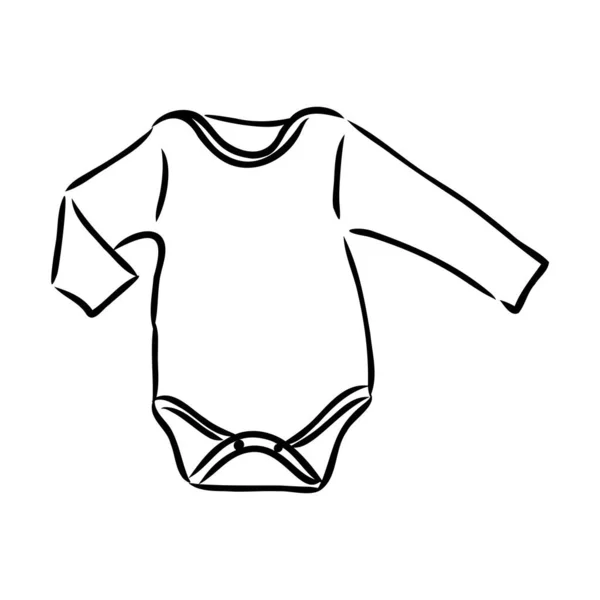 점퍼 수트. 아기 보디 수트 스케치. 아기 보디 복 디자인. Bodysuit vector 입니다. 아기 옷 주형. 당신의 디자인에 샘플로 사용 할 수있습니다.. — 스톡 벡터