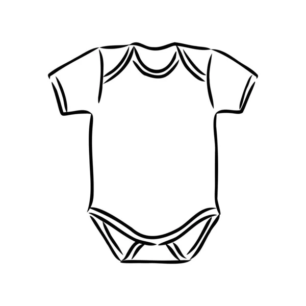 Um fato-macaco. Esboço de fato de bebé. Projeto do bodysuit do bebê. Vetor de fato de treino. Modelo de roupa de bebê. Você pode usá-lo como um mockup em seus projetos. — Vetor de Stock