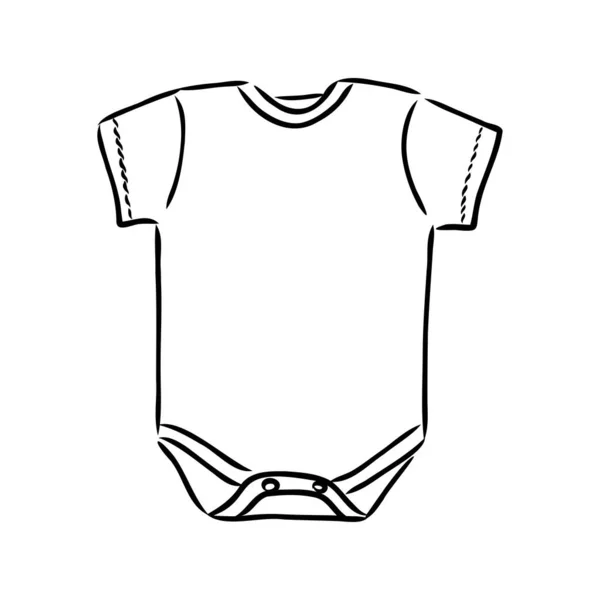 Um fato-macaco. Esboço de fato de bebé. Projeto do bodysuit do bebê. Vetor de fato de treino. Modelo de roupa de bebê. Você pode usá-lo como um mockup em seus projetos. — Vetor de Stock