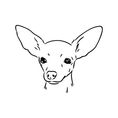 köpek Rus oyuncak korkunç el çizilmiş vektör llustration gerçekçi kroki