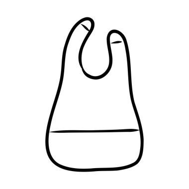 Arka plan üzerinde izole bebek bib vektör kroki kutsal kişilerin resmi. El bebek bib simgesi çekilmiş. Bebek önlüğü kroki Infographic, Web sitesi veya uygulama simgesini.