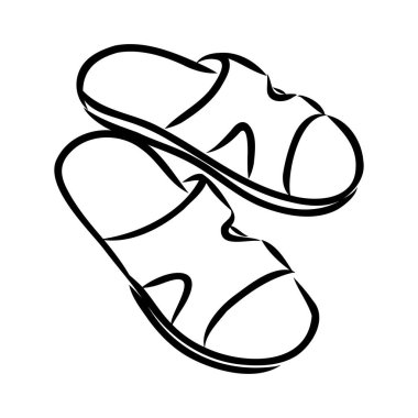 slates flip flops shoes accessories vector illustration hand-drawn doodle sketch separately on a white background sea ocean travel vacation holidays abstraction stylization summer
