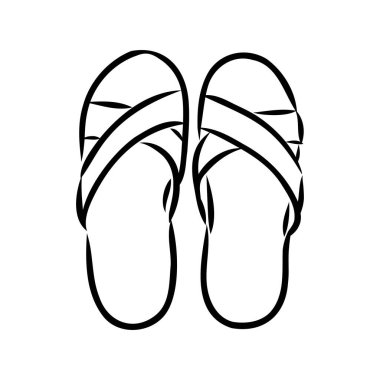 slates flip flops shoes accessories vector illustration hand-drawn doodle sketch separately on a white background sea ocean travel vacation holidays abstraction stylization summer