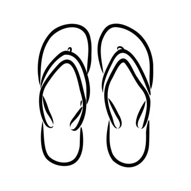 slates flip flops shoes accessories vector illustration hand-drawn doodle sketch separately on a white background sea ocean travel vacation holidays abstraction stylization summer